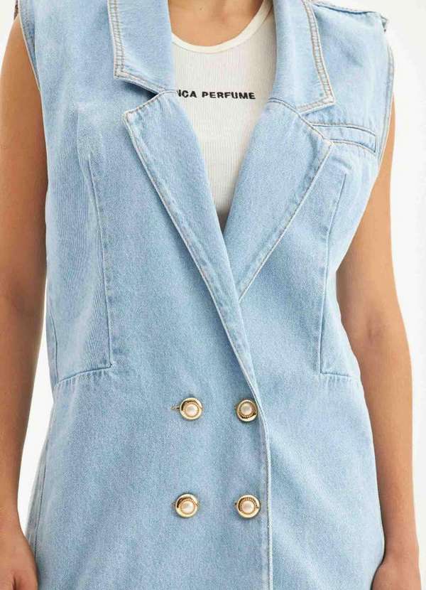 Lança Perfume - Colete Jeans Alongado A0004 3