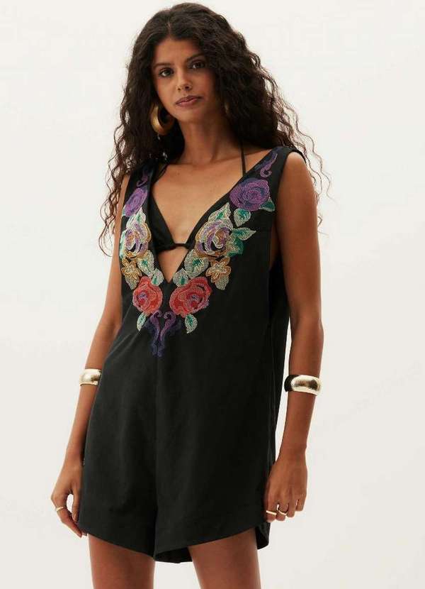 Lança Perfume - Macacão Curto Bordado A0003 5