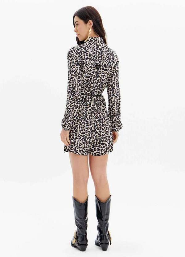 Lança Perfume - Macacão Curto Chemise Estampado com Mangas Longas A2354 4