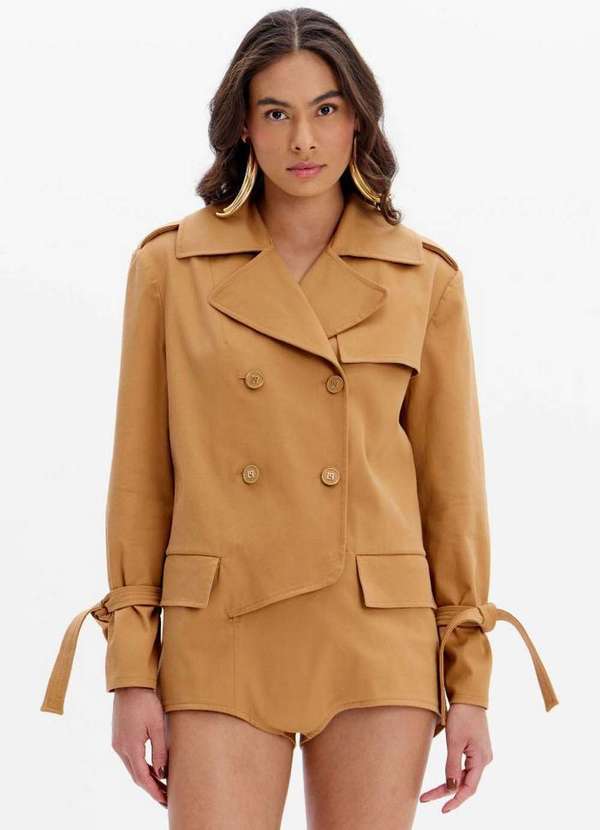 Lança Perfume - Macacão Curto Manga Longa com Botões e Faixa A2353 3