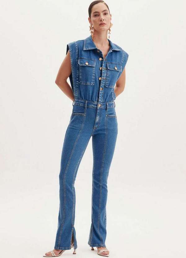 Lança Perfume - Macacão Jeans Boot Cut A0004