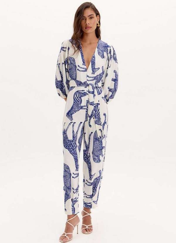 Lança Perfume - Macacão Longo Estampado Faixa A1843