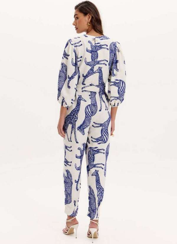 Lança Perfume - Macacão Longo Estampado Faixa A1843 3