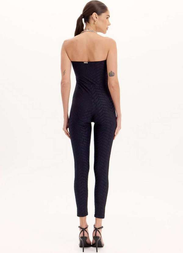 Lança Perfume Easy - Macacão Longo Justo sem Alças Logomania A2088 2