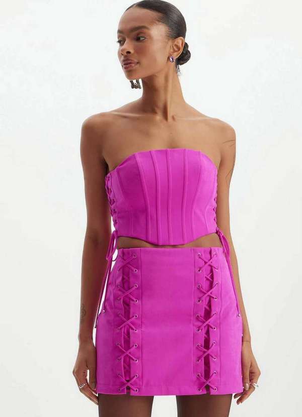 Lança Perfume - Saia com Amarração Cintura Alta 00627 4