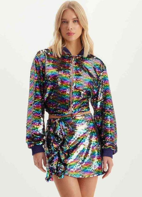 Lança Perfume - Saia Curta Assimétrica Cintura Alta 00901 1