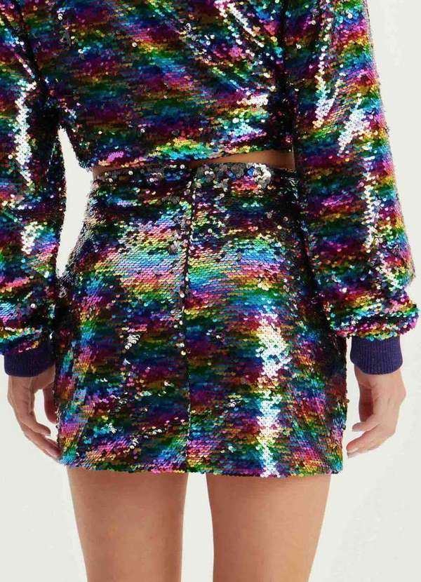 Lança Perfume - Saia Curta Assimétrica Cintura Alta 00901 2