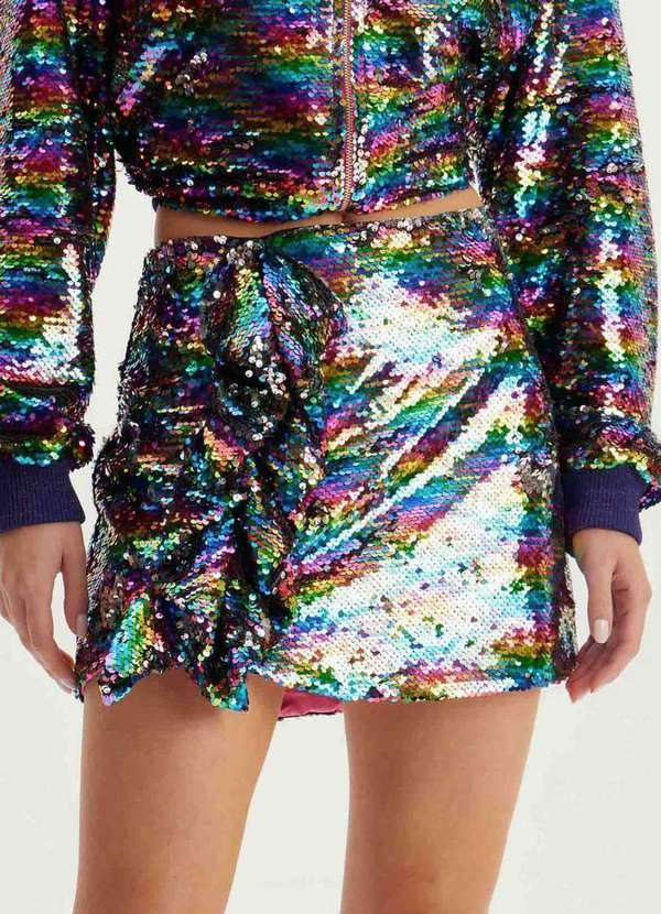 Lança Perfume - Saia Curta Assimétrica Cintura Alta 00901 8