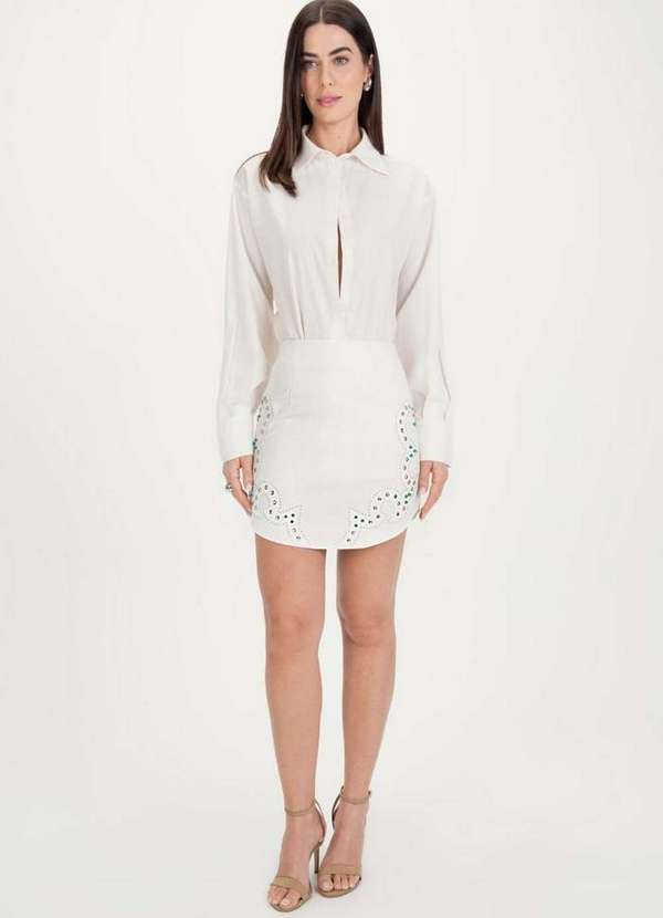 Lança Perfume - Saia Curta com Aplicação A0001