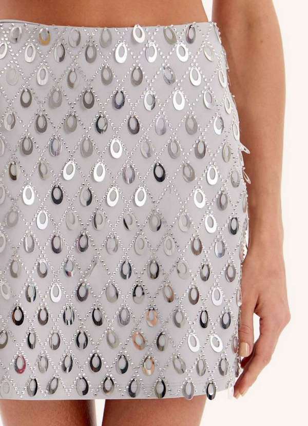 Lança Perfume - Saia Curta com Brilhos e Aplicações A2084 2