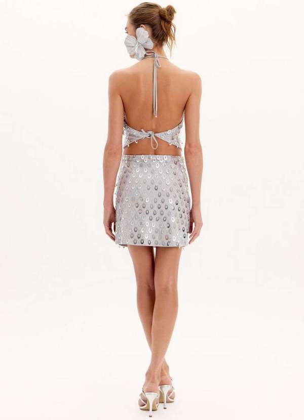 Lança Perfume - Saia Curta com Brilhos e Aplicações A2084 3