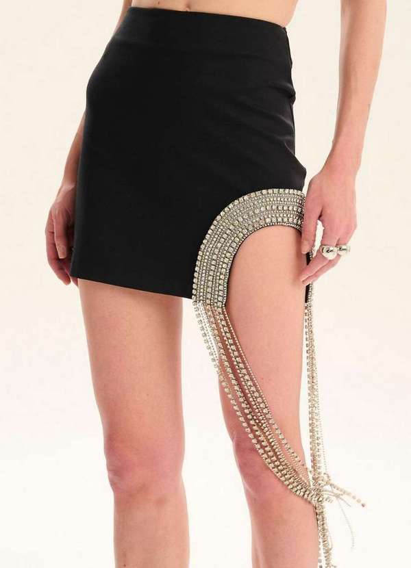 Lança Perfume - Saia Curta com Fenda A0003 3