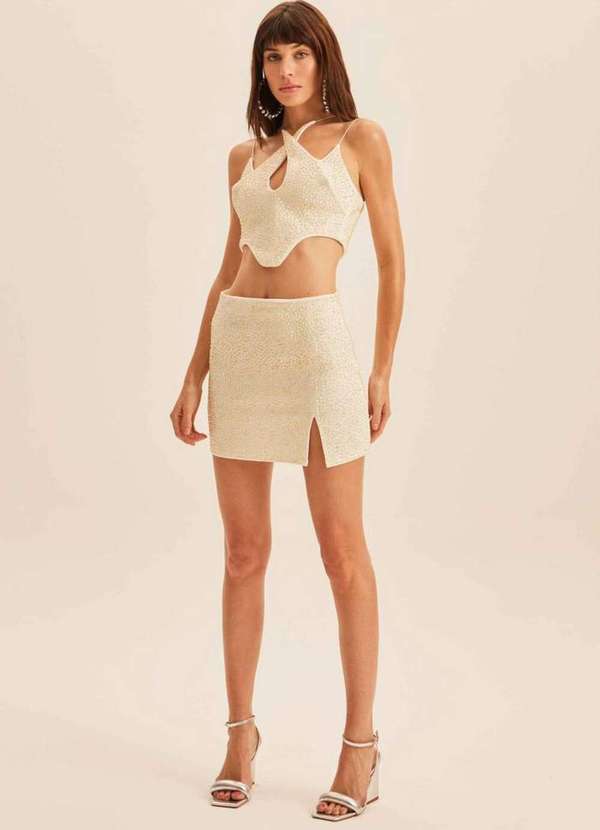 Lança Perfume - Saia Curta com Fenda 00079