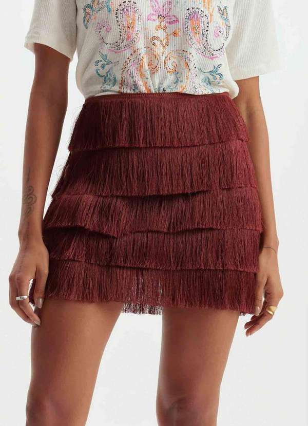 Lança Perfume - Saia Curta de Franjas 01649 5