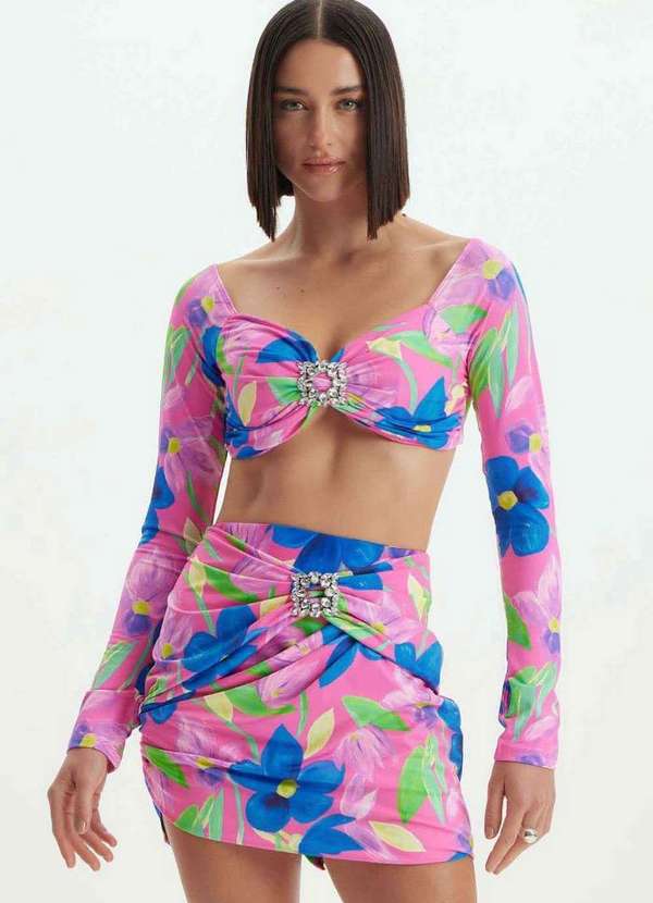 Lança Perfume - Saia Curta Estampada 01494