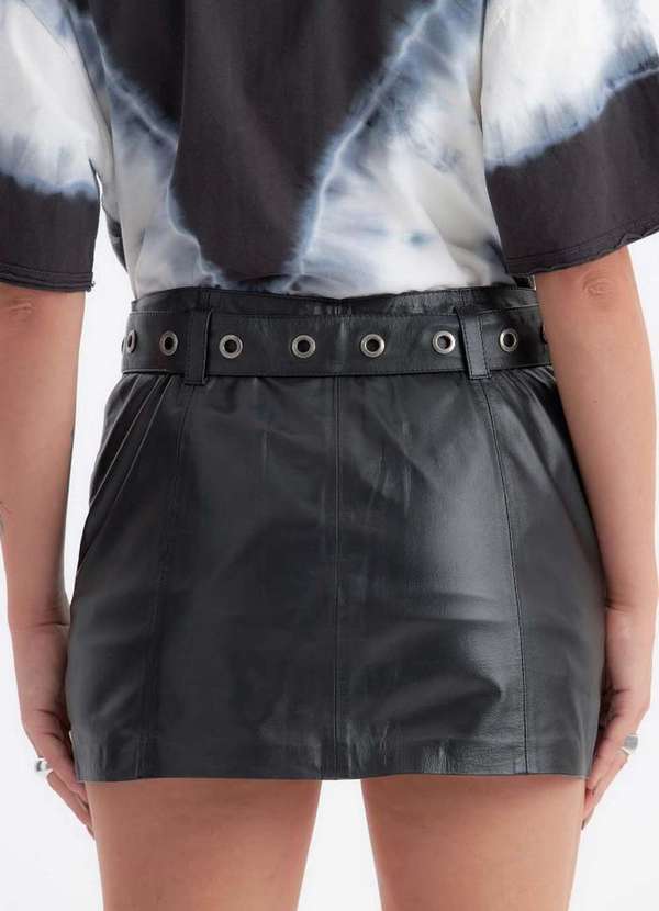 Lança Perfume - Saia de Couro Curta A0003 2