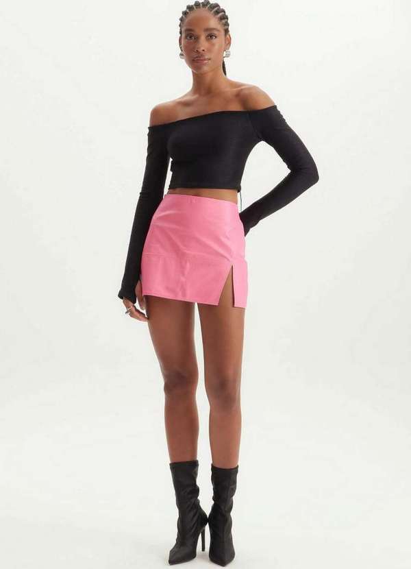 Lança Perfume - Saia de Couro Mini 00628