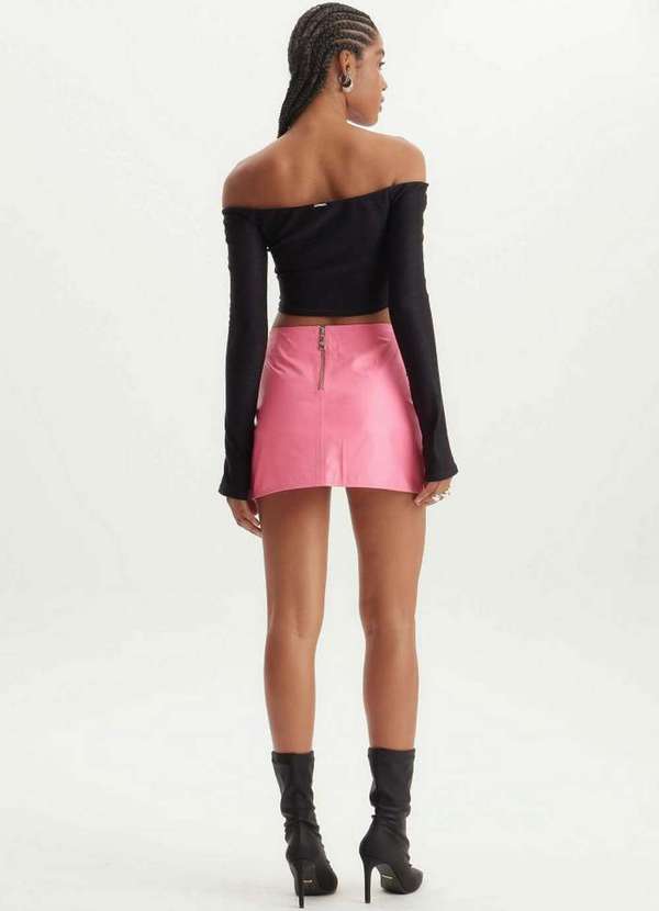 Lança Perfume - Saia de Couro Mini 00628 3