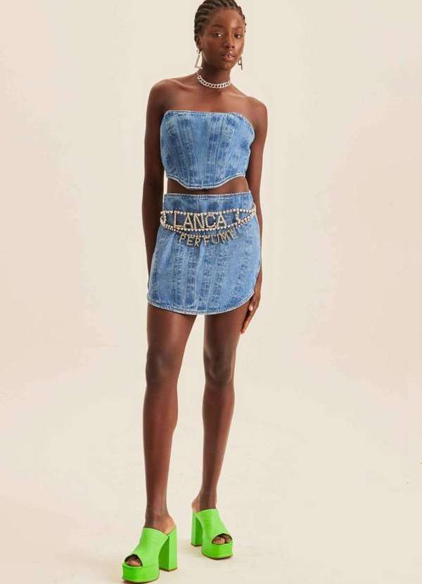 Lança Perfume - Saia Jeans Corset 00004