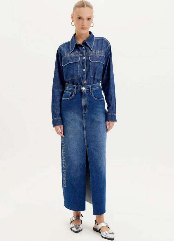 Lança Perfume Easy - Saia Jeans Super Midi A0004