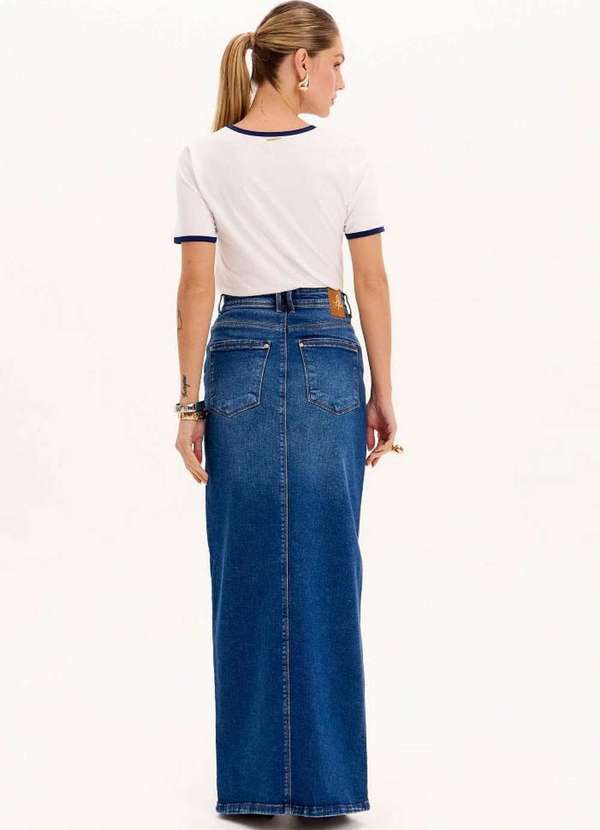 Lança Perfume - Saia Longa Jeans Fenda A0004 4