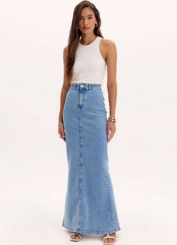 Lança Perfume - Saia Longa Jeans Sereia A0004