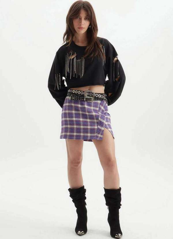 Lança Perfume - Saia Mini com Fenda 01035