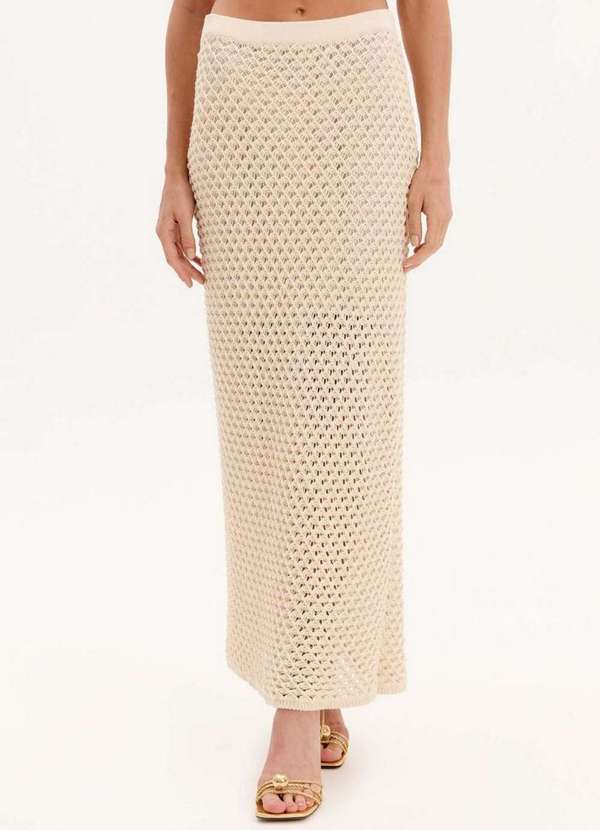 Lança Perfume - Saia Reta Super Midi em Tricot com Cintura Alta A0001 2