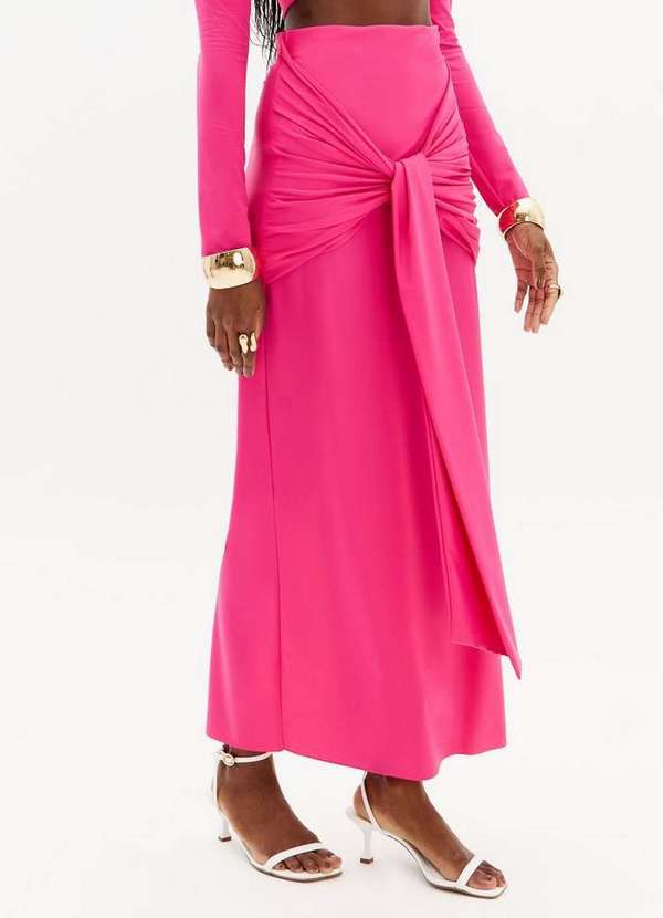 Lança Perfume - Saia Super Midi Cintura Alta Amarração A2688 3