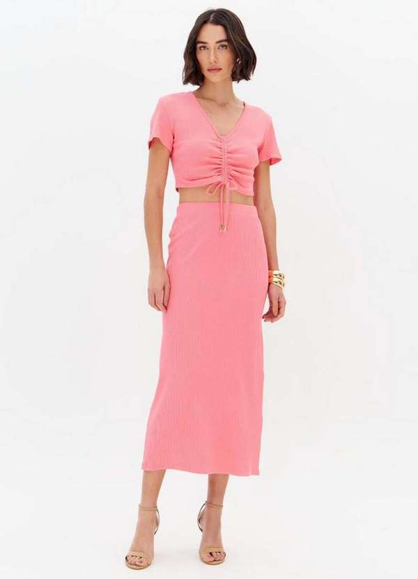 Lança Perfume - Saia Super Midi Cintura Alta A1658