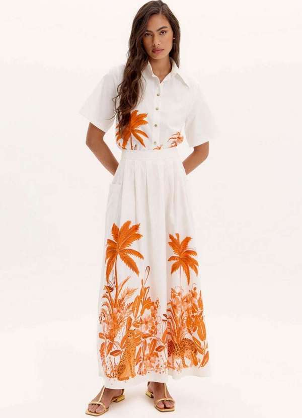 Lança Perfume - Saia Super Midi com Bolsos A1785