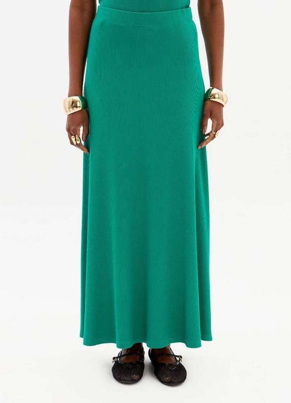 Lança Perfume - Saia Super Midi Evasê Canelada A2727 2