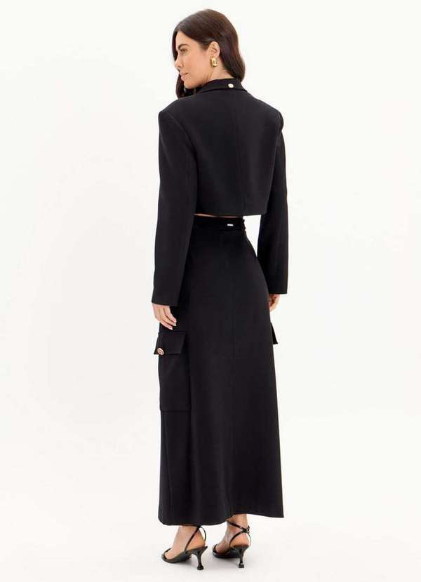 Lança Perfume - Saia Super Midi Evasê com Faixa A0003 3