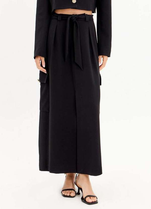 Lança Perfume - Saia Super Midi Evasê com Faixa A0003 5