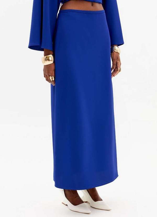 Lança Perfume - Saia Super Midi Reta em Crepe A2937 2