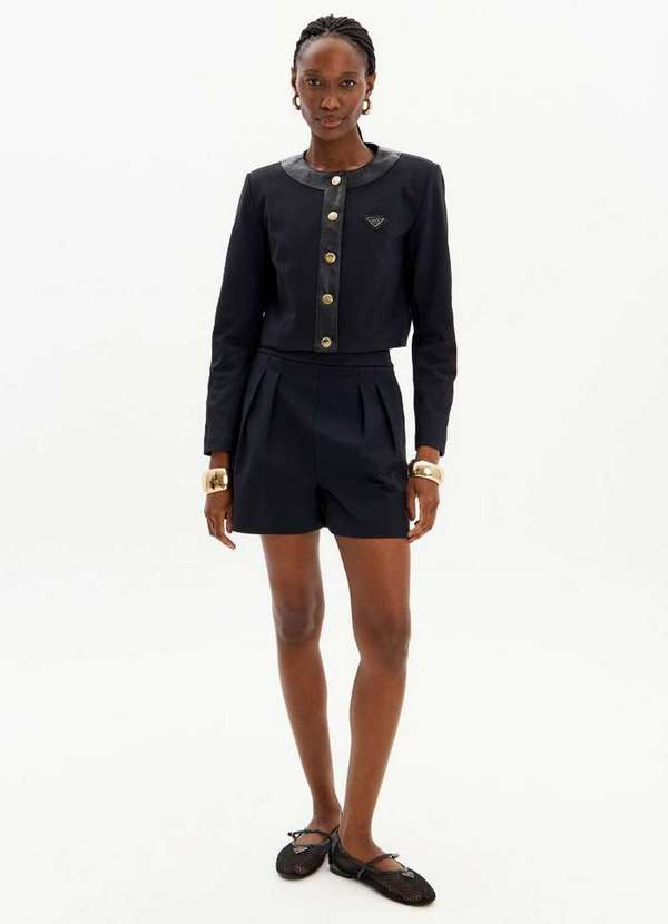 Lança Perfume - Bermuda Comfort Cintura Alta com Zíper A0003