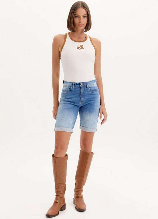 Lança Perfume - Bermuda Jeans Ciclista High A0004