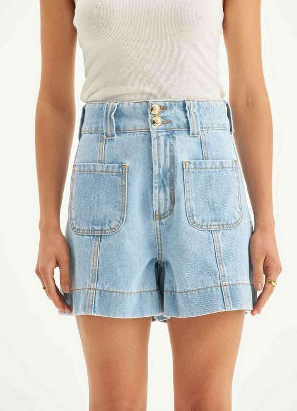 Lança Perfume - Bermuda Jeans Evasê Super High A0004 4
