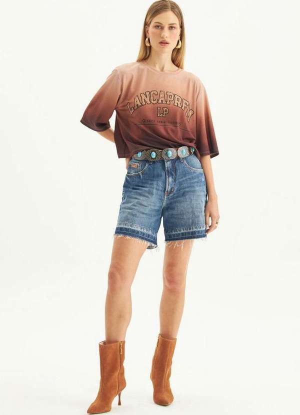 Lança Perfume - Bermuda Jeans Grandfather Cintura Alta A0004