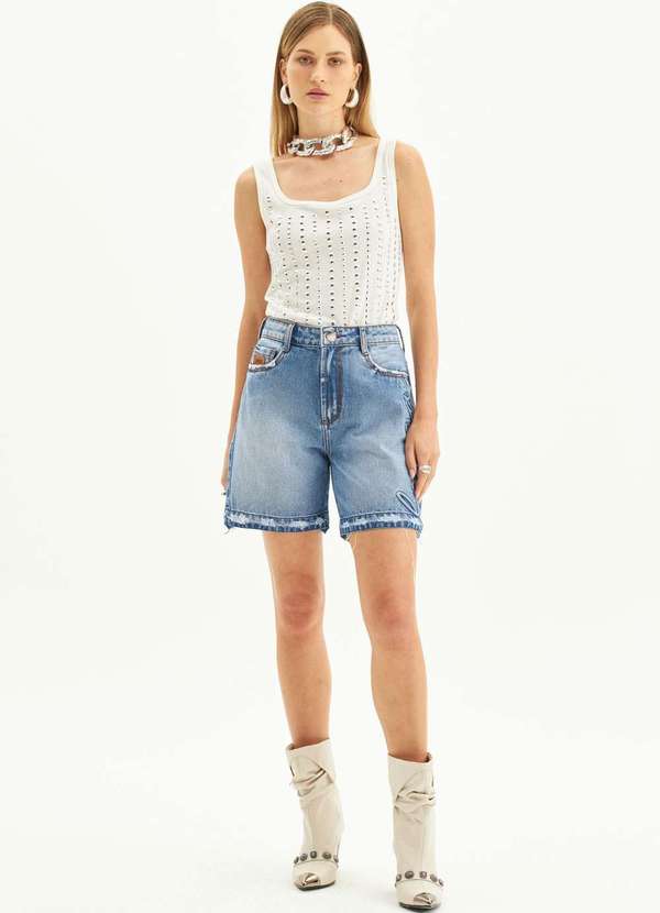 Lança Perfume - Bermuda Jeans Reta High A0004