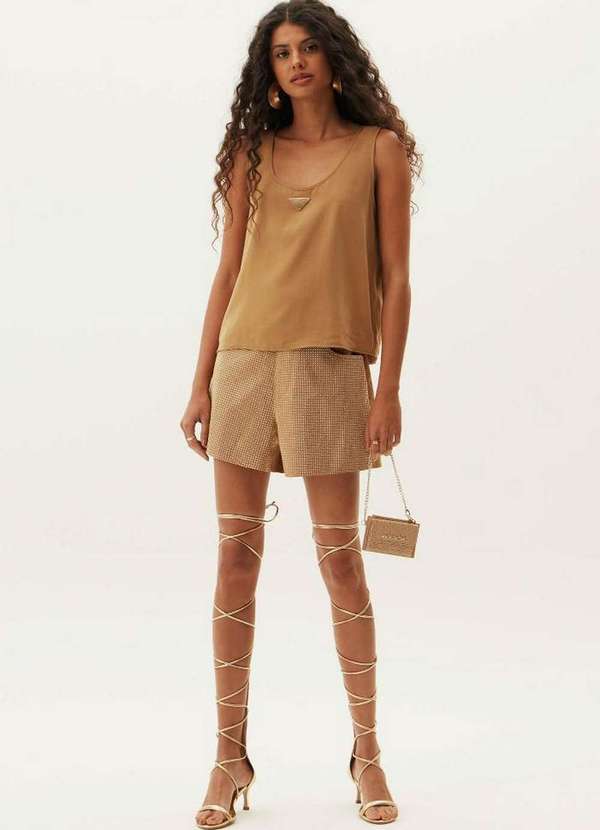 Lança Perfume - Short Cintura Alta com Cristais A0779