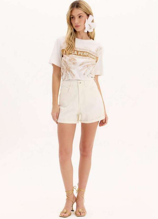 Lança Perfume - Short Comfort de Sarja com Cintura Alta e Bolsos A2205