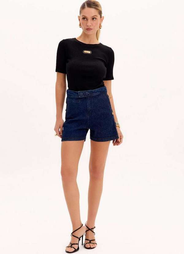 Lança Perfume - Short Comfort Jeans Botões A0004