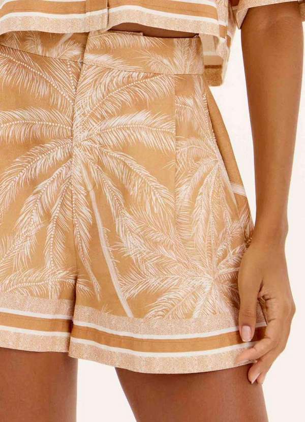 Lança Perfume - Short Curto de Alfaiataria Estampado com Bolsos A2023 2