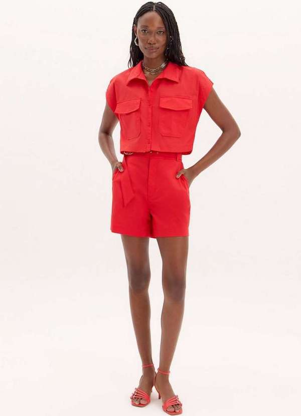 Lança Perfume Easy - Short Curto Faixa Fivela A1596