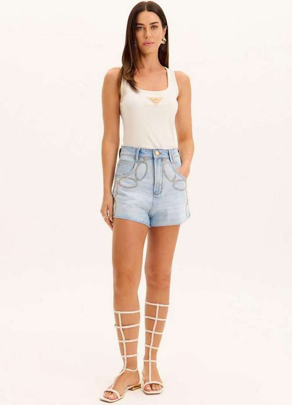 Lança Perfume - Short Hot Pants Jeans Brilhos A0004
