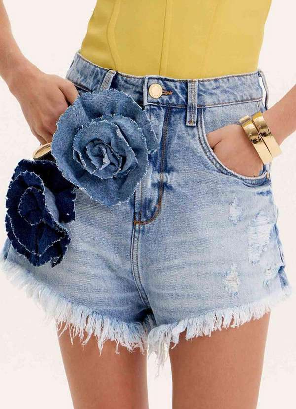 Lança Perfume - Short Hot Pants Jeans Flores A0004 2