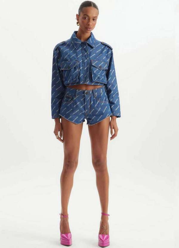 Lança Perfume - Short Jeans New Comfort com Assinatura Lp 00004