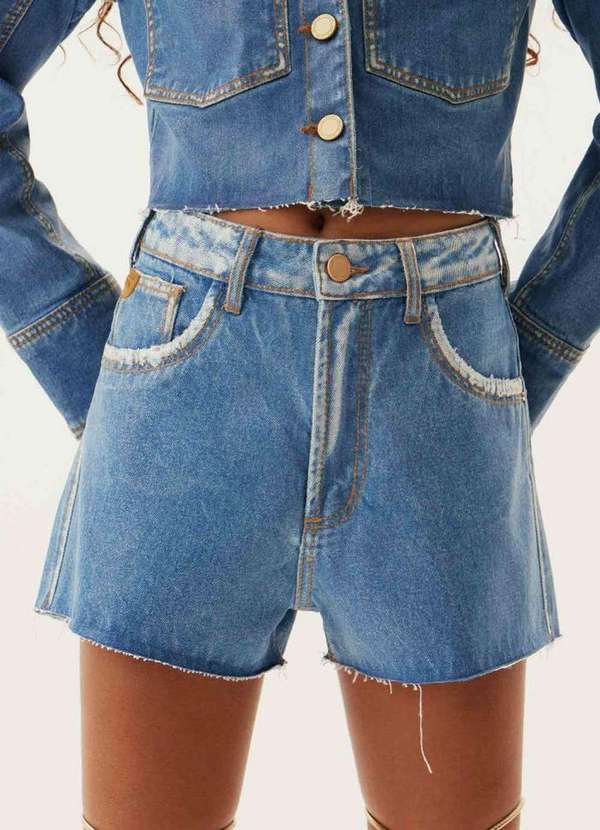 Lança Perfume - Short Jeans Relaxed High Resinado A0004 2