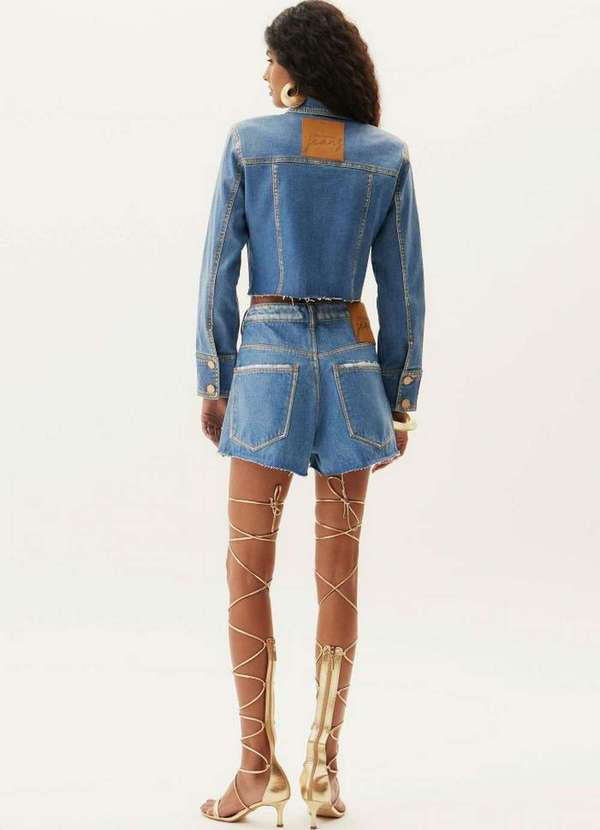 Lança Perfume - Short Jeans Relaxed High Resinado A0004 4